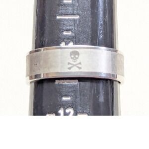 New Skull Crossbones Jolly Roger Band Ring Plus Big Size 11 SilverTone Thumb